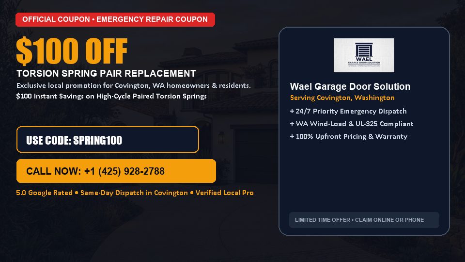 Wael Garage Door Solution $100 OFF Dual Torsion Spring Replacement
