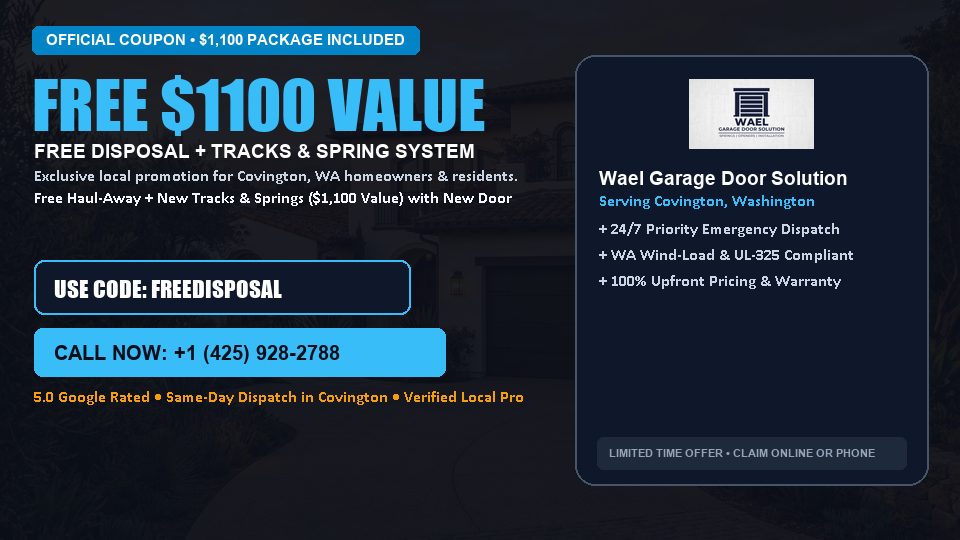 Wael Garage Door Solution FREE Haul-Away & Heavy-Duty Tracks with New Door